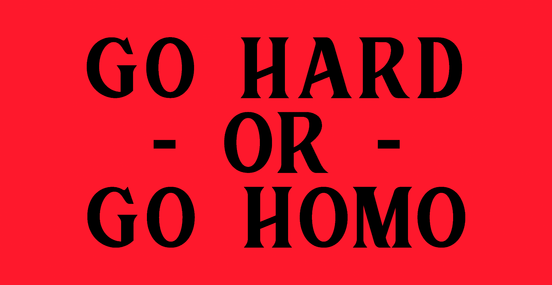 Go Hard or Go Homo